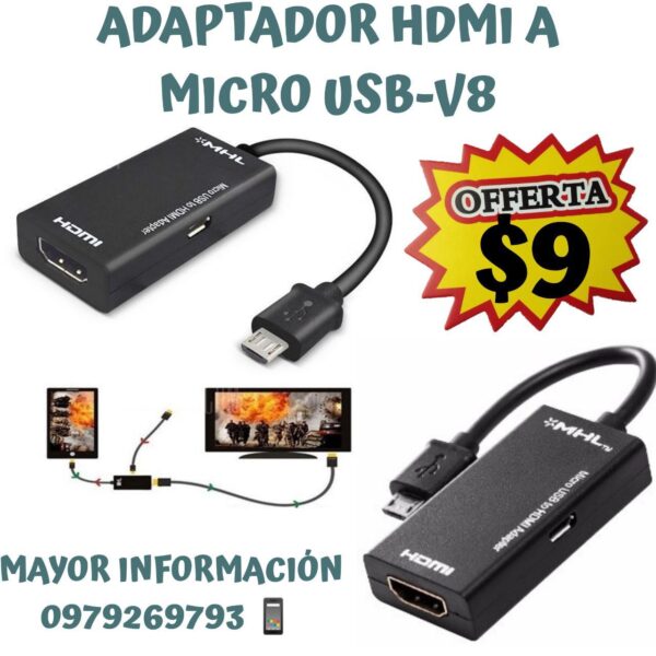 ADAPTADOR HDMI A V8