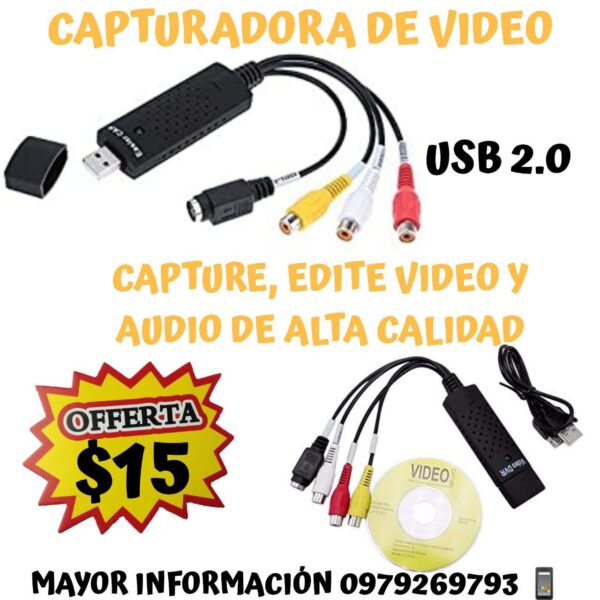 CAPTURADOR DE VIDEO USB A AUDIO Y VIDEO
