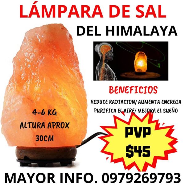 LAMPARA DE SAL DEL HIMALAYA 4-6KG 30CM ALTO