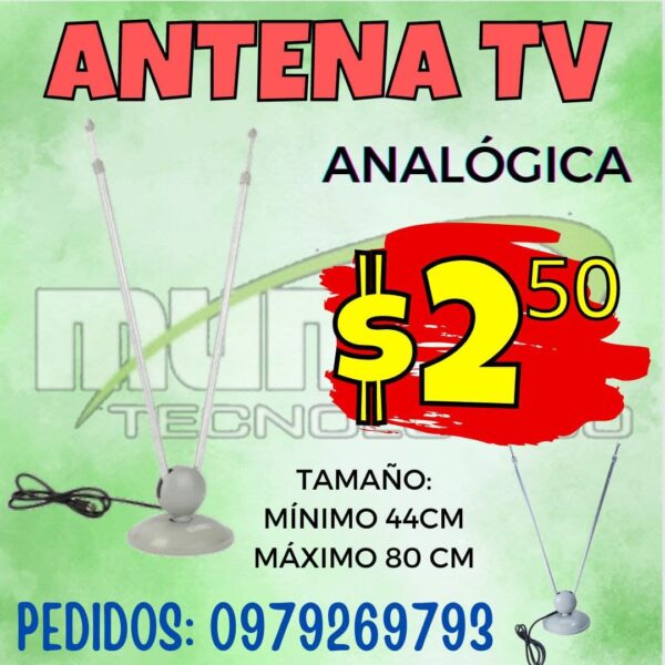 ANTENA TV DE ALUMINIO 75CM DE ALTO