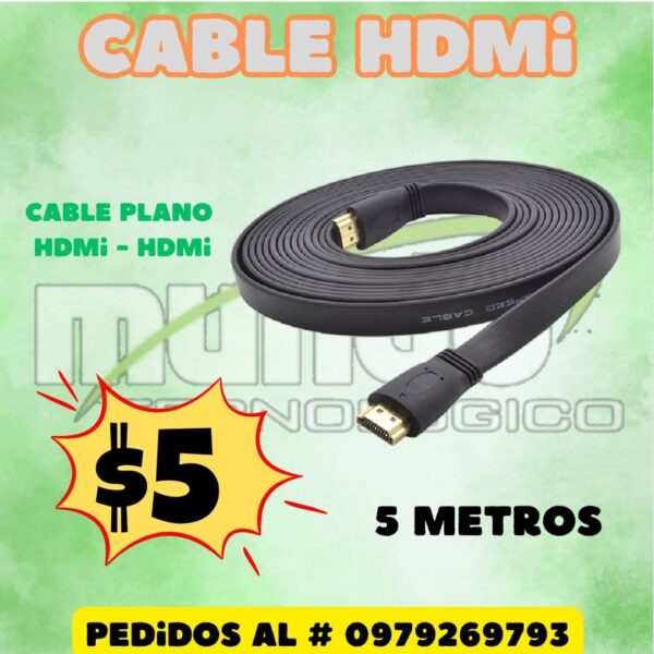 CABLE HDMI PLANO 5 MT
