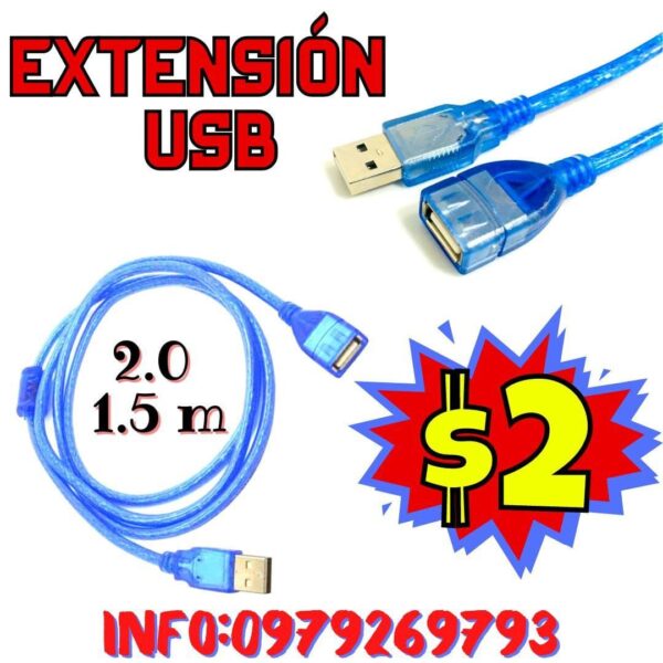 EXTENSIÓN USB 1.5 METROS