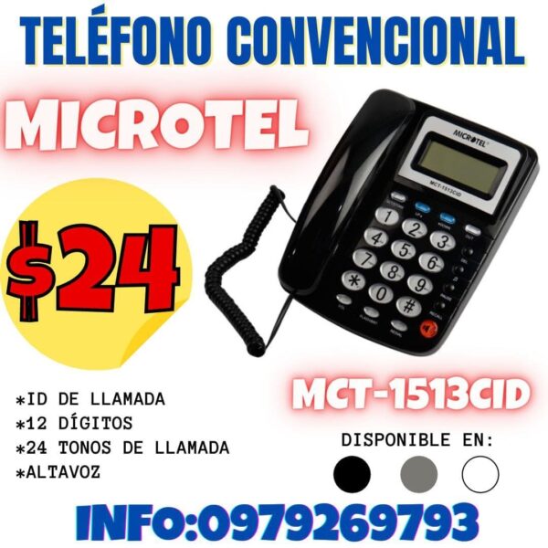 TELÉFONO CONVENCIONAL MICROTEL MCT 1513CID