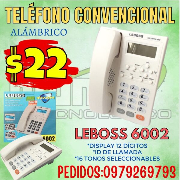TELÉFONO CONVENCIONAL LEBOSS 6002