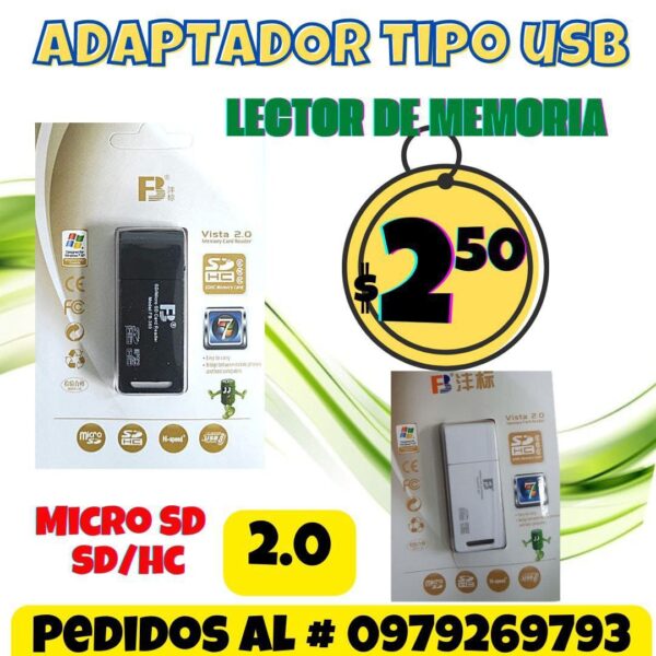 ADAPTADOR TIPO USB LECTOR DE MEMORIAS