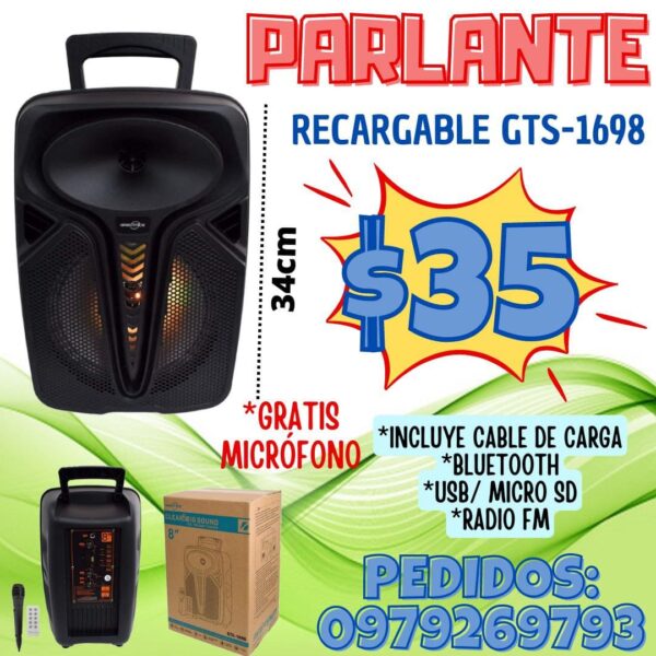 PARLANTE RECARGABLE GTS-1698