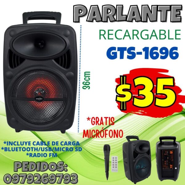 PARLANTE RECARGABLE GTS-1696