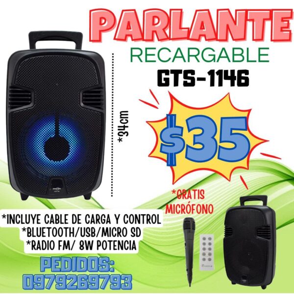 PARLANTE RECARGABLE GTS-1146
