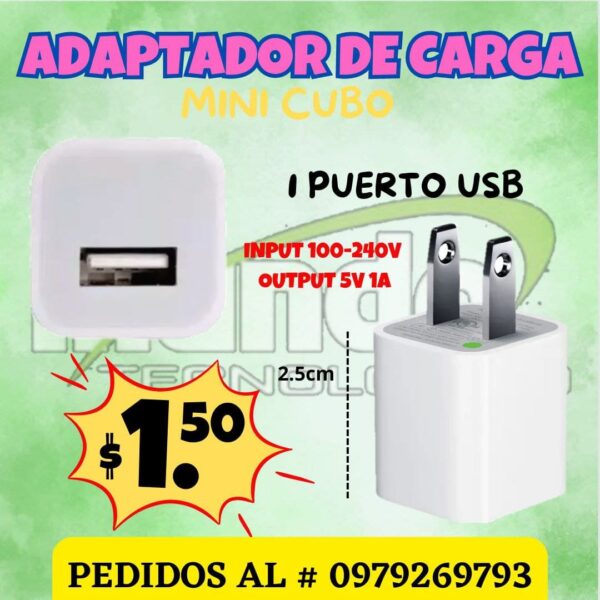 ADAPTADOR DE CARGA 1 PUERTO USB