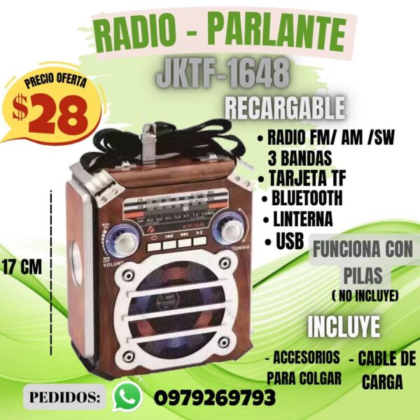 RADIO PARLANTE JKTF 1648