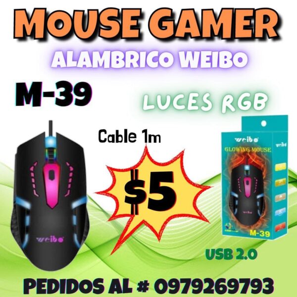 MOUSE GAMER ALÁMBRICO WEIBO M 39