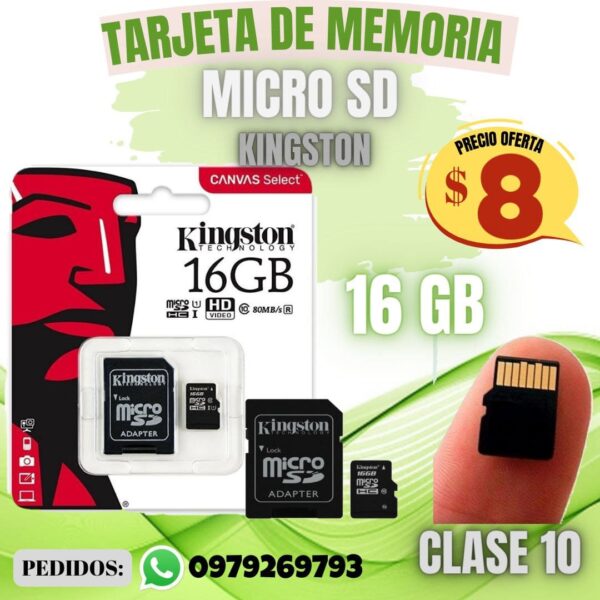 TARJETA DE MEMORIA MICRO SD KINGSTON 16GB