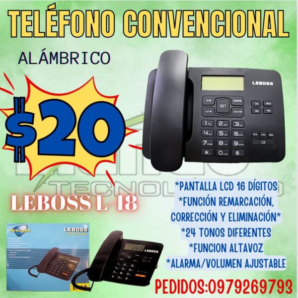 TELÉFONO CONVENCIONAL ALÁMBRICO LEBOSS L 18