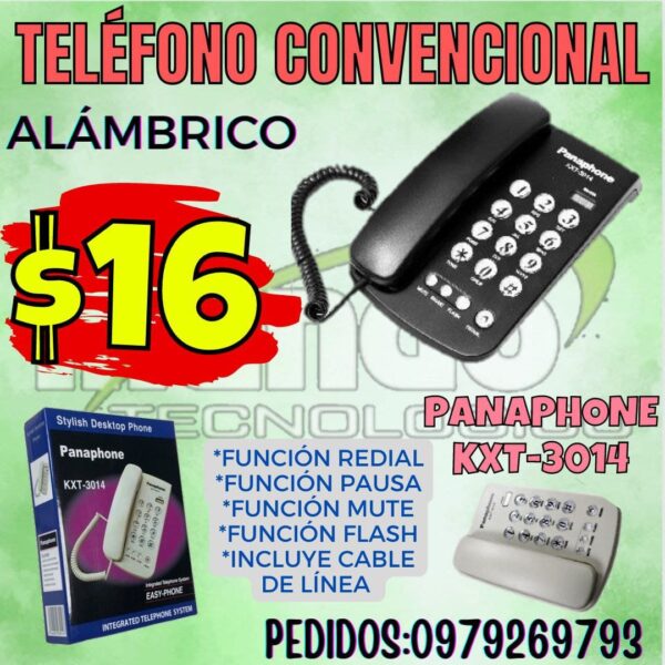 TELÉFONO CONVENCIONAL ALÁMBRICO PANAPHONE KXT 3014