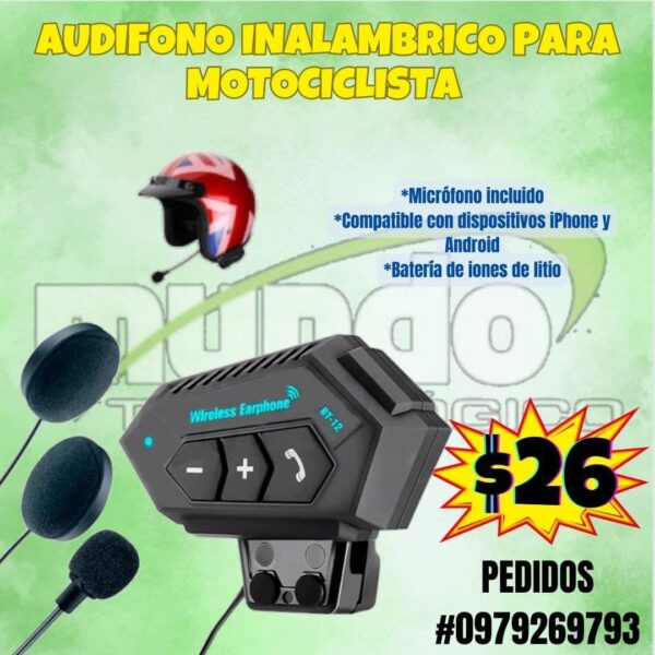 INTERCOMUNICADOR BLUETOOTH PARA MOTO