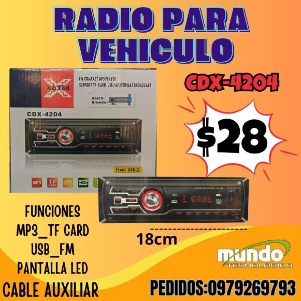 RADIO DE CARRO CDX 4204