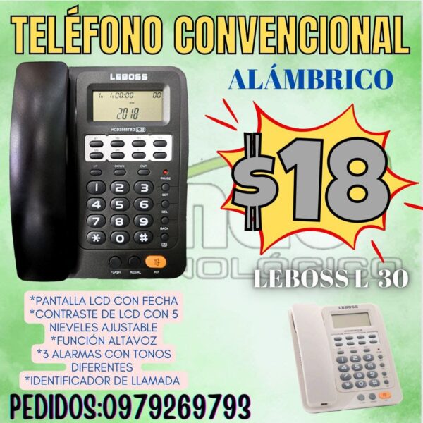 TELÉFONO CONVENCIONAL ALÁMBRICO LEBOSS L30